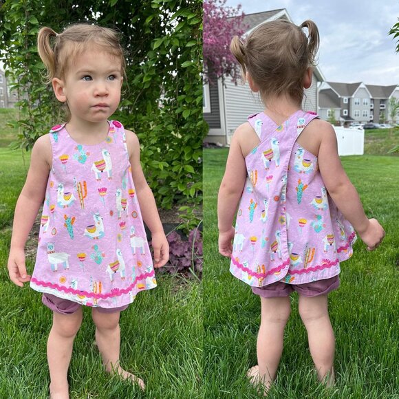 Wildflowers | Day Ever Hip Hip Hooray Reversible Llama Dress | Size 12 Months - Picture 1 of 9